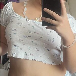 Dainty Off The Shoulder White Tee